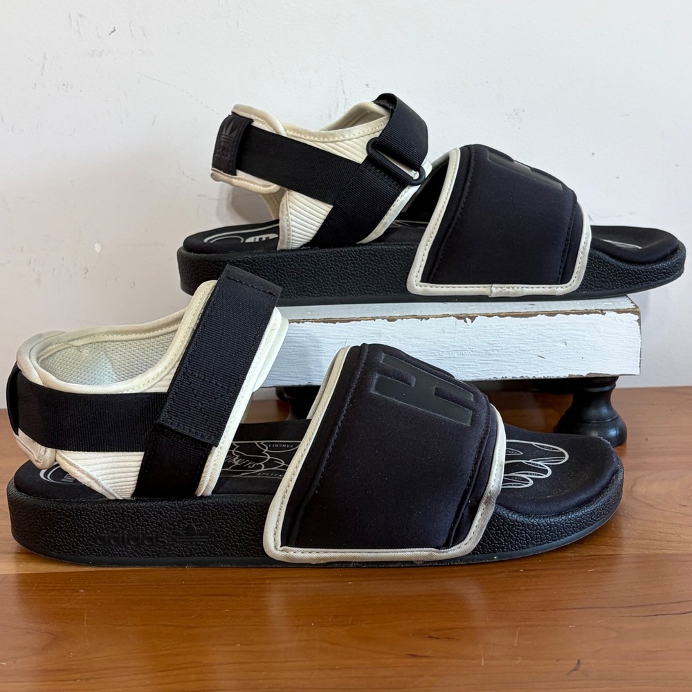 Adidas Pharrell Williams Hu Adilette 2.0‎ Sandals Black Cream FV7274 Mens 8